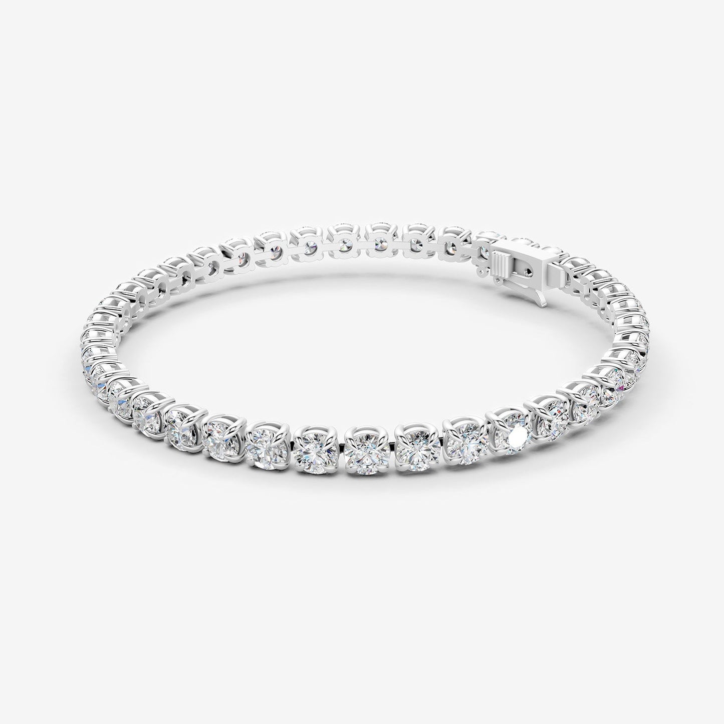 Classic 20 Carat Tennis Bracelet in 18K White Gold