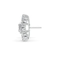 Flower Earrings in Emerald-cut and Marquise shaped Diamond in 18K White Gold