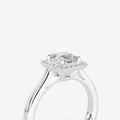 Halo Cushion Solitaire Ring in 18K White Gold