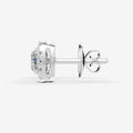 Halo Cushion Solitaire Earrings in 18K White Gold