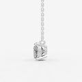 Classic Cushion Solitaire Pendant in 18K White Gold