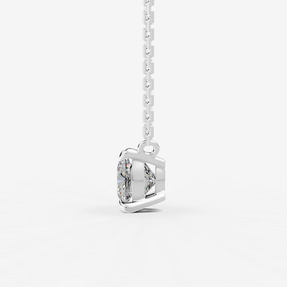 Classic Cushion Solitaire Pendant in 18K White Gold