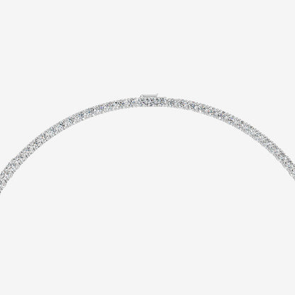 Graduated Classic 10 Carat Tennis Necklace in 18K White Gold