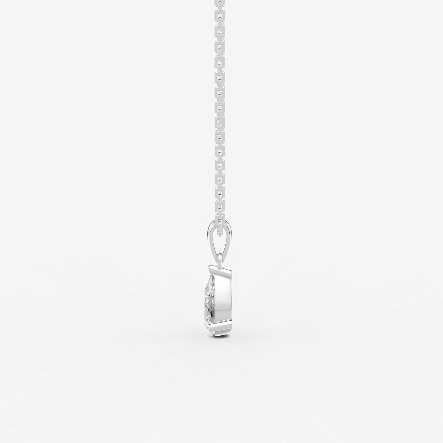 Classic Pear Solitaire Pendant in 18K White Gold