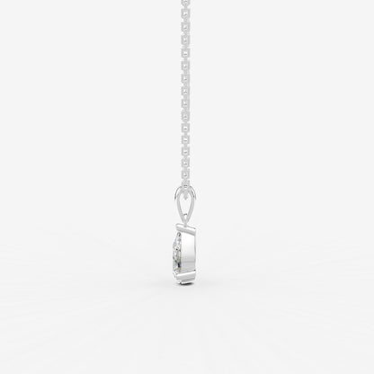 Classic Pear Solitaire Pendant in 18K White Gold