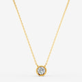 Bezel Round Solitaire Pendant in 18K Yellow Gold