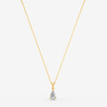 Classic Pear Solitaire Pendant in 18K Yellow Gold