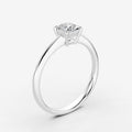 Classic Cushion Solitaire Ring in 18K White Gold