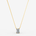 Classic Emerald Solitaire Pendant in 18K Yellow Gold