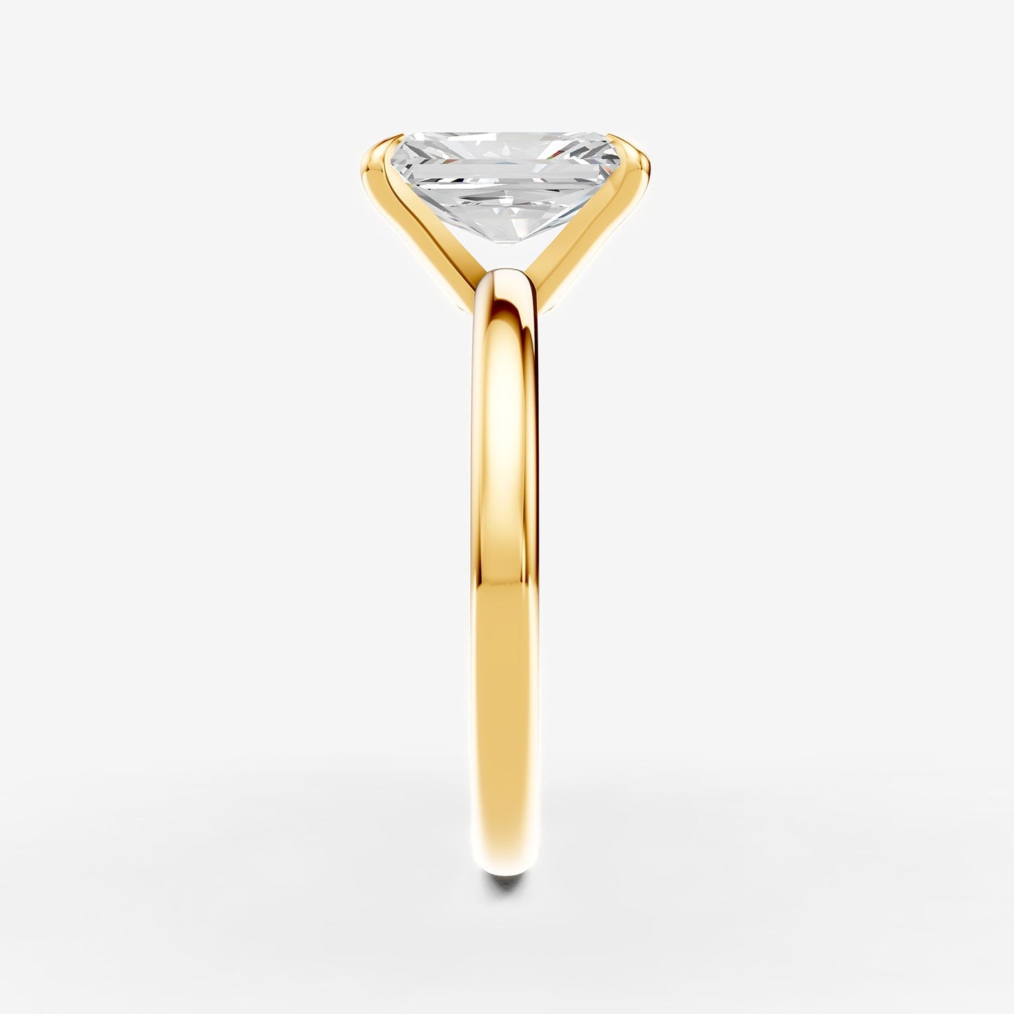 Classic Radiant Solitaire Ring in 18K Yellow Gold