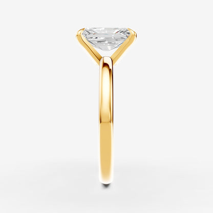 Classic Radiant Solitaire Ring in 18K Yellow Gold