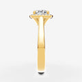 Halo Cushion Solitaire Ring in 18K Yellow Gold