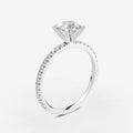 Round Solitaire Diamond Band Ring in 18K White Gold