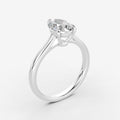 Classic Pear Solitaire Ring in 18K White Gold