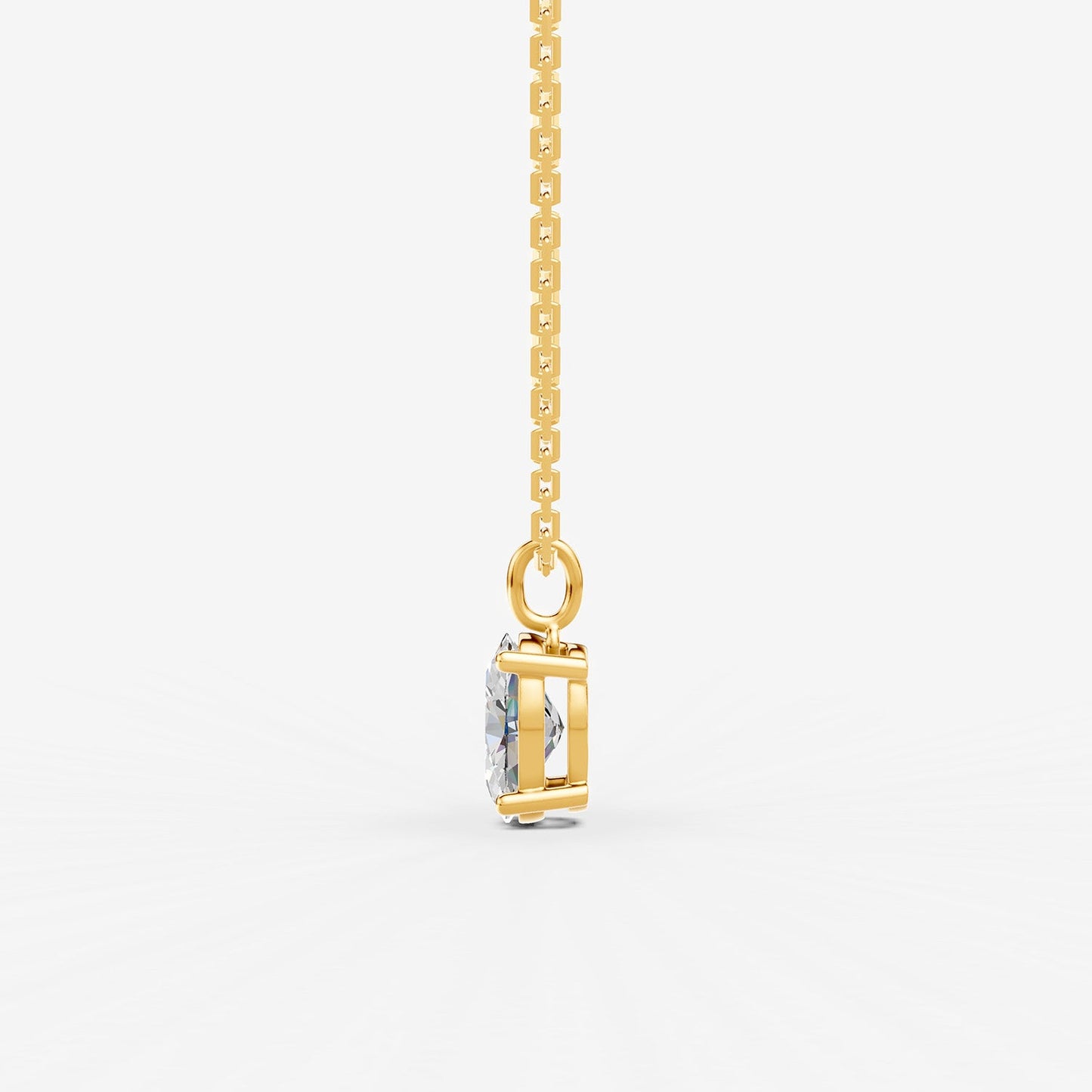 Classic Oval Solitaire Pendant in 18K Yellow Gold