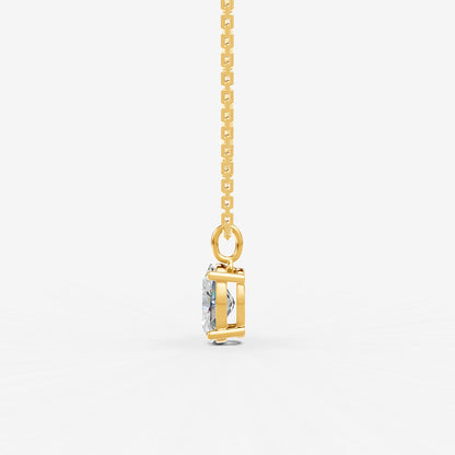 Classic Oval Solitaire Pendant in 18K Yellow Gold