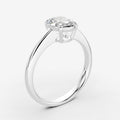 Classic Oval Solitaire Ring in 18K White Gold