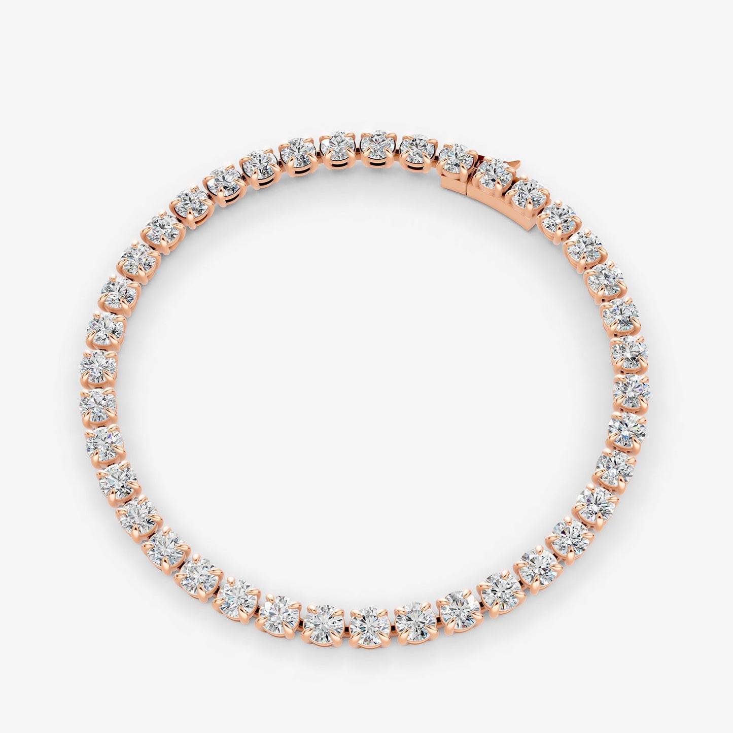 Classic 15 Carat Tennis Bracelet in 18K Rose Gold