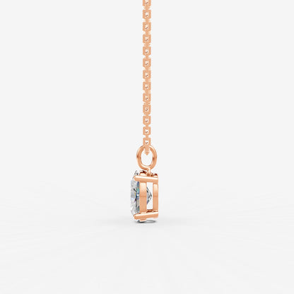 Classic Oval Solitaire Pendant in 18K Rose Gold