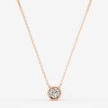 Bezel Round Solitaire Pendant in 18K Rose Gold