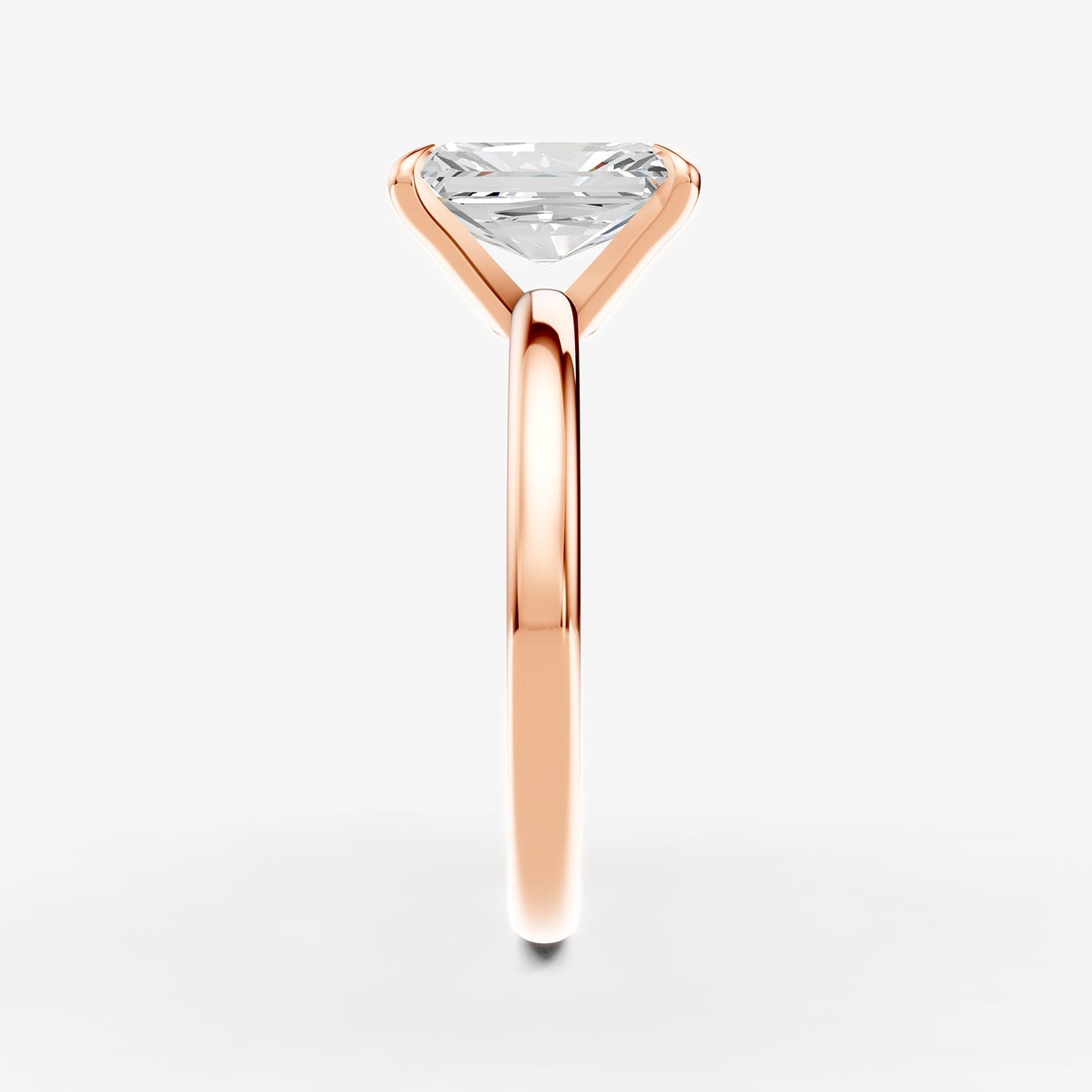 Classic Radiant Solitaire Ring in 18K Rose Gold