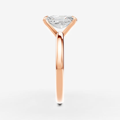 Classic Radiant Solitaire Ring in 18K Rose Gold