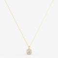 Halo Cushion Solitaire Pendant in 18K Yellow Gold