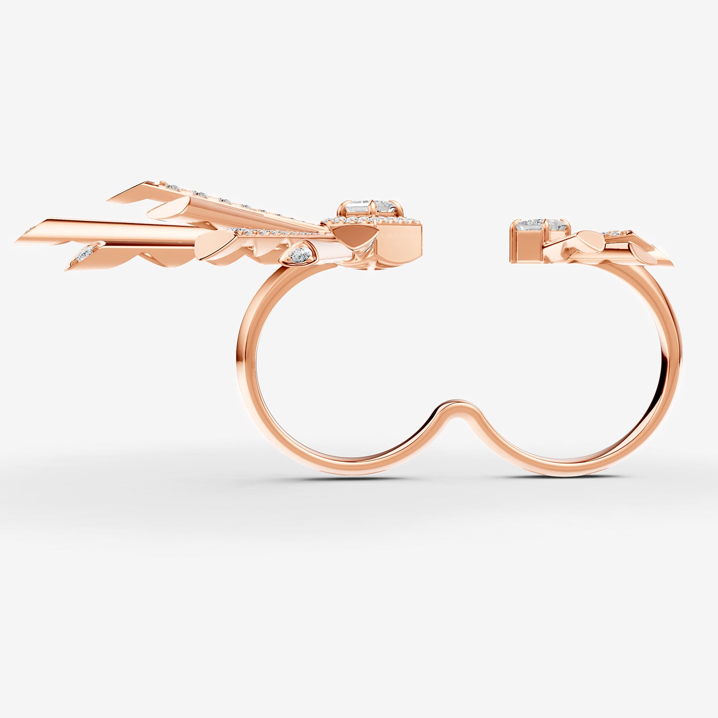 Carine Two Finger Starburst Diamond Ring