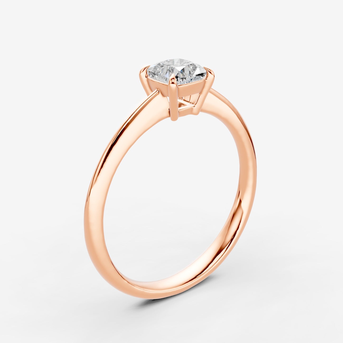 Classic Cushion Solitaire Ring in 18K Rose Gold