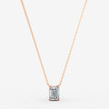 Classic Emerald Solitaire Pendant in 18K Rose Gold