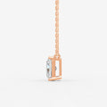 Classic Radiant Solitaire Pendant in 18K Rose Gold