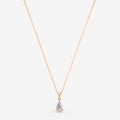 Classic Pear Solitaire Pendant in 18K Rose Gold