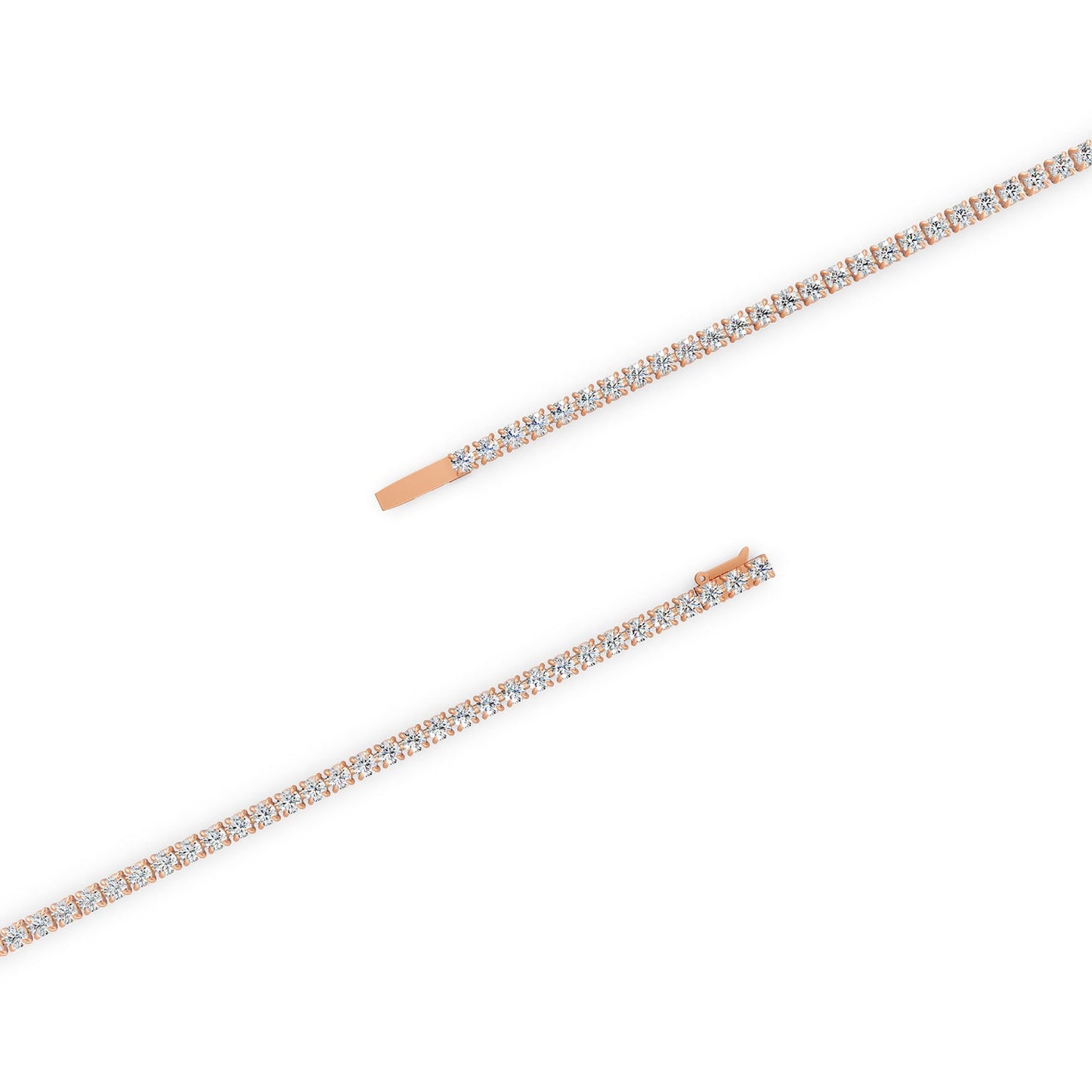 Classic 10 Carat Tennis Bracelet in 18K Rose Gold
