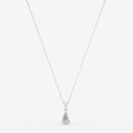 Classic Pear Solitaire Pendant in 18K White Gold