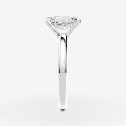 Classic Radiant Solitaire Ring in 18K White Gold