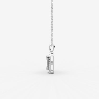 Mirage 0.5 Ct Look Emerald Cut Diamond Pendant in 18K White Gold