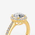 Halo Round Solitaire Ring in 18K Yellow Gold