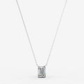 Classic Emerald Solitaire Pendant in 18K White Gold