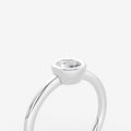 Bezel Round Solitaire Ring in 18K White Gold