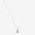 Halo Cushion Solitaire Pendant in 18K White Gold