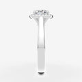 Halo Cushion Solitaire Ring in 18K White Gold