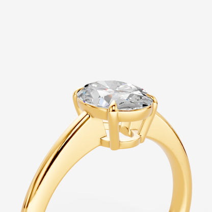 Classic Oval Solitaire Ring in 18K Yellow Gold