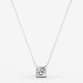 Classic Cushion Solitaire Pendant in 18K White Gold