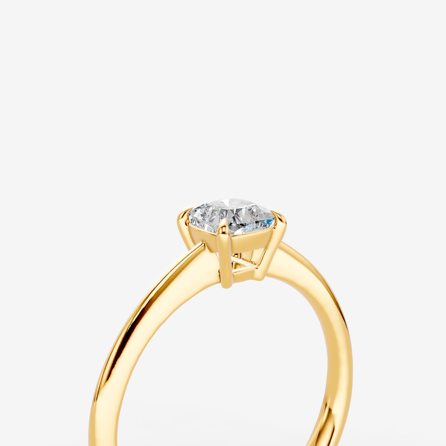 Classic Cushion Solitaire Ring in 18K Yellow Gold