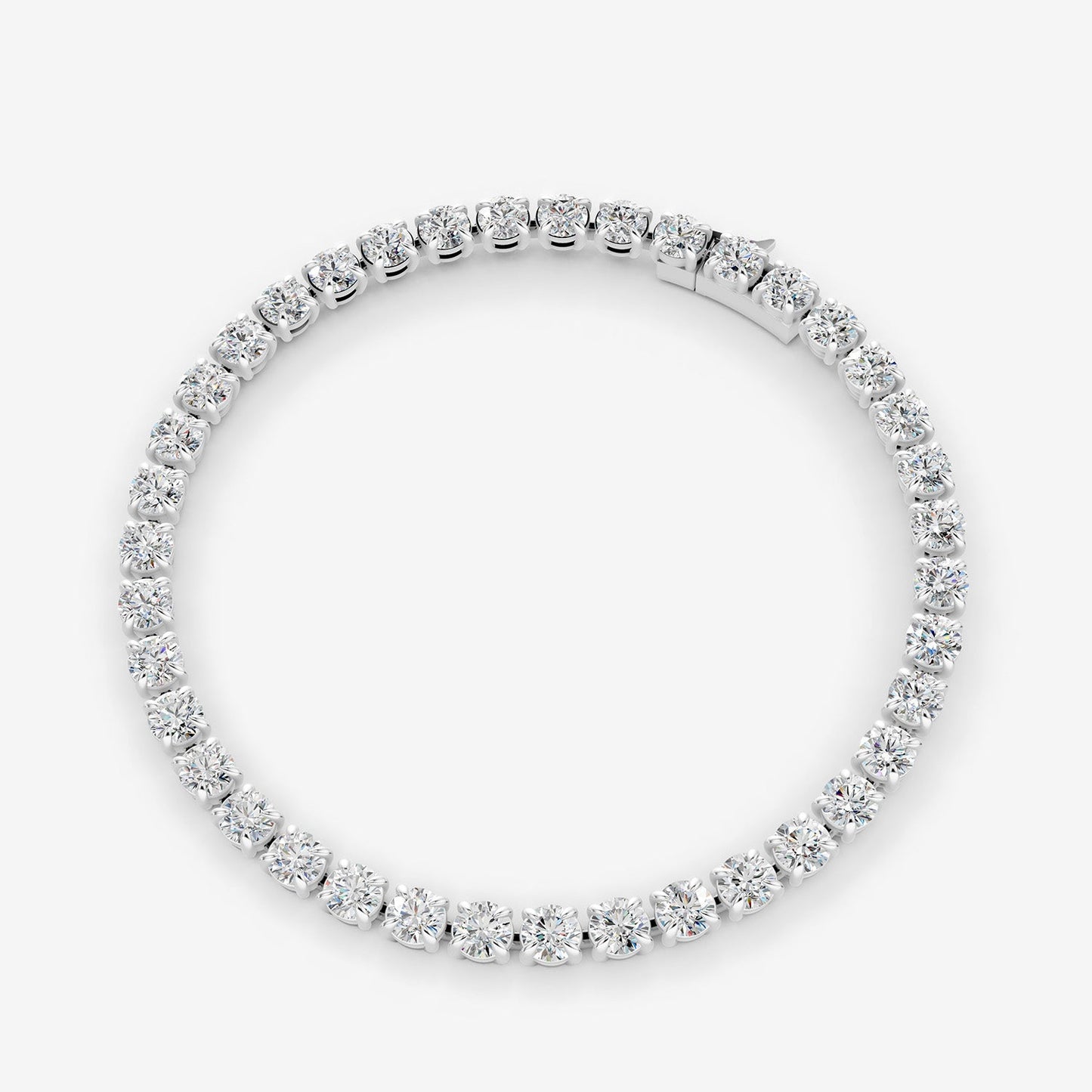 Classic 20 Carat Tennis Bracelet in 18K White Gold