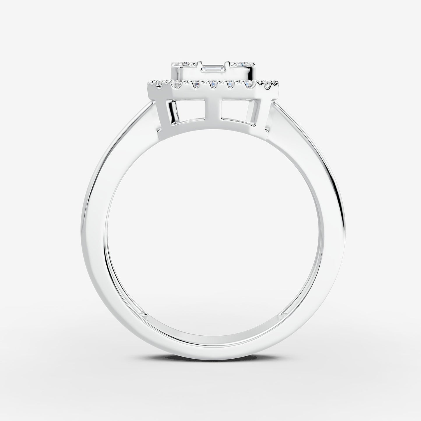 Mirage 1 Ct Look Emerald Cut Diamond Ring