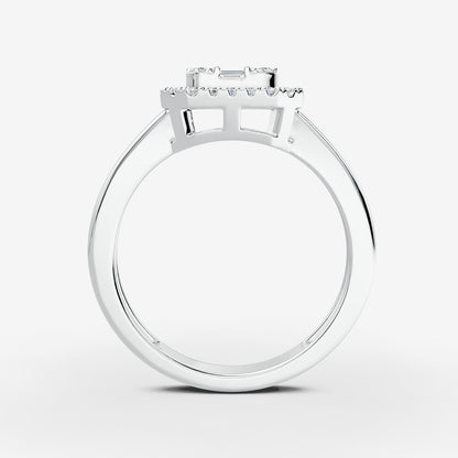Mirage 1 Ct Look Emerald Cut Diamond Ring