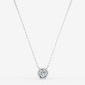 Bezel Round Solitaire Pendant in 18K White Gold