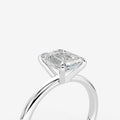 Classic Emerald Solitaire Ring in 18K White Gold