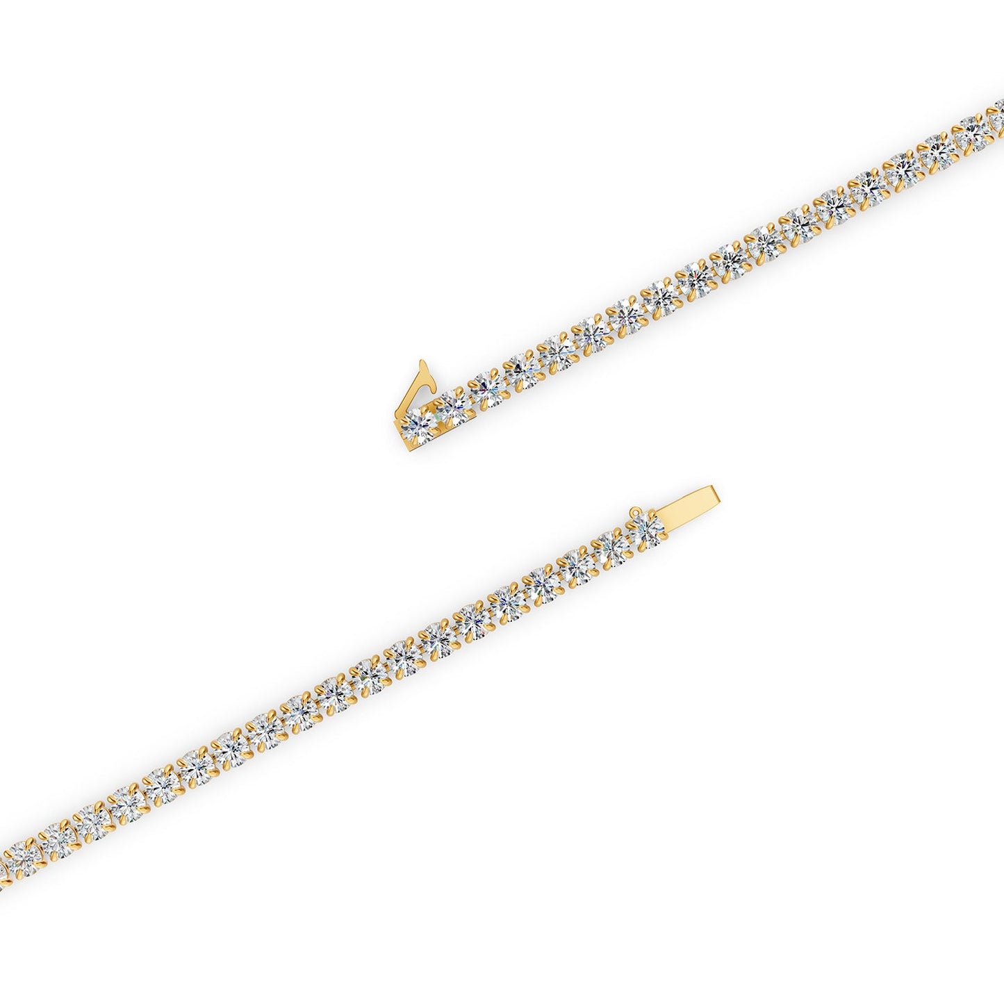 Classic 15 Carat Tennis Bracelet in 18K Yellow Gold